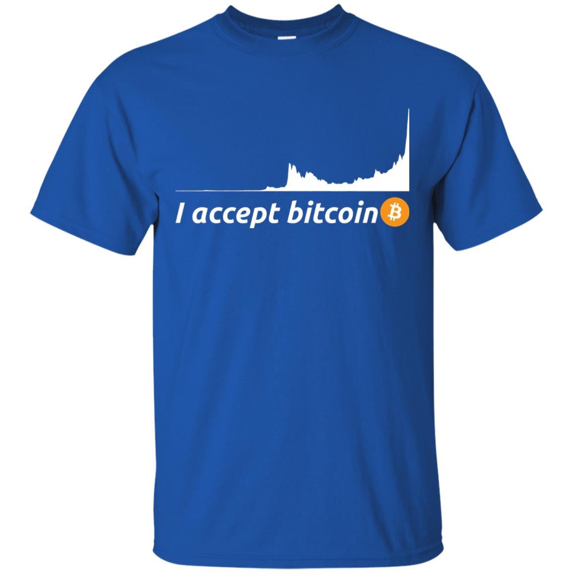 Cryptocurrency T-shirt I Accept Bitcoin Royal