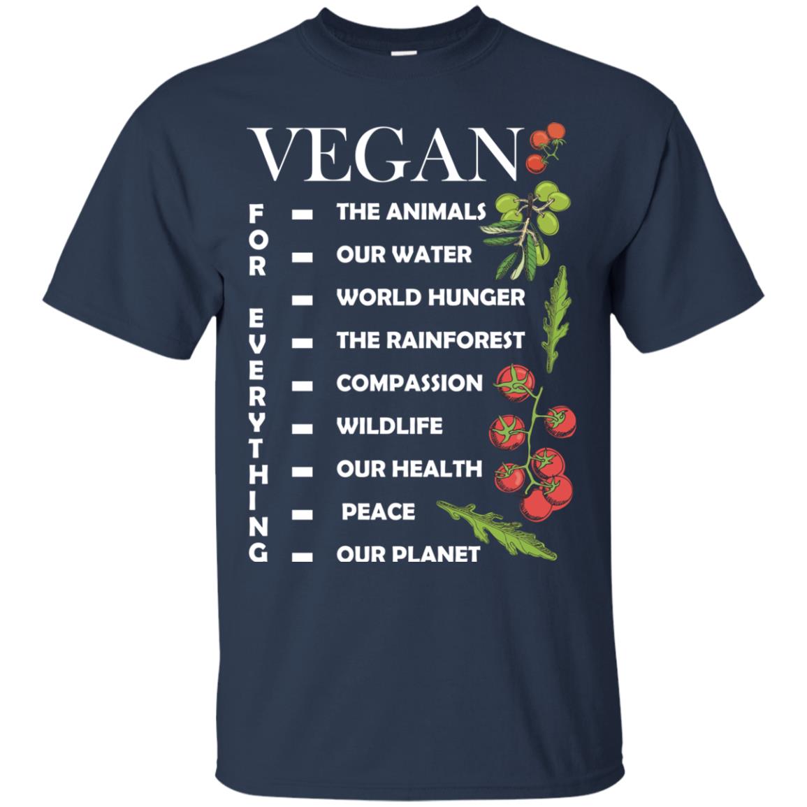 Vegetarian T-shirt Vegan For Everything Navy