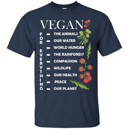 Vegetarian T-shirt Vegan For Everything Navy