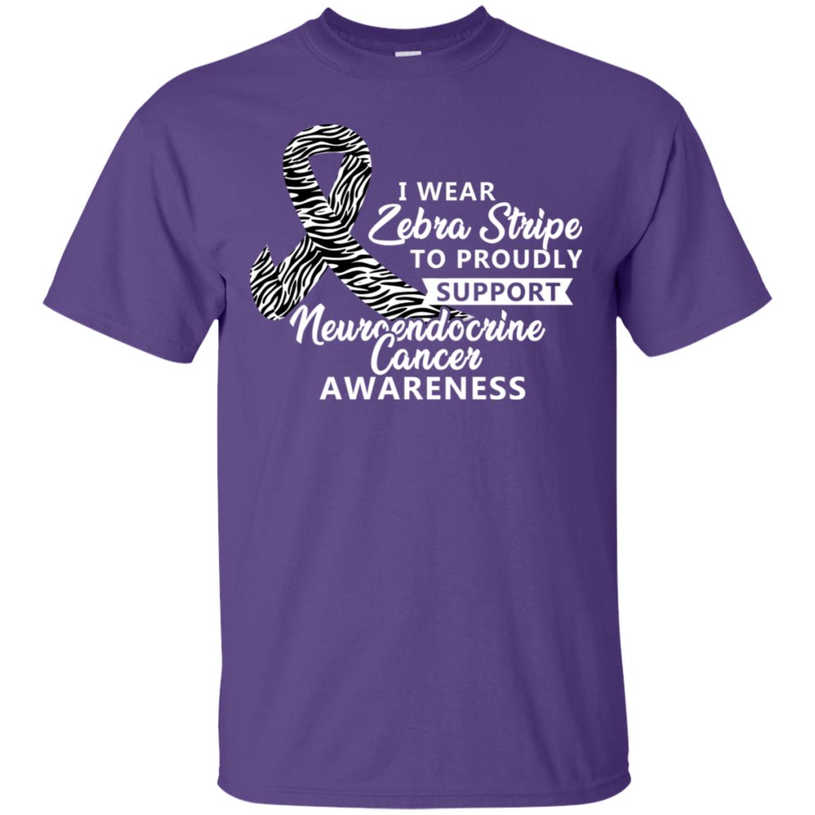I Wear Zebra Stripe To Proudly Support Neuroendocrine Cancer Awareness Shirt Purple