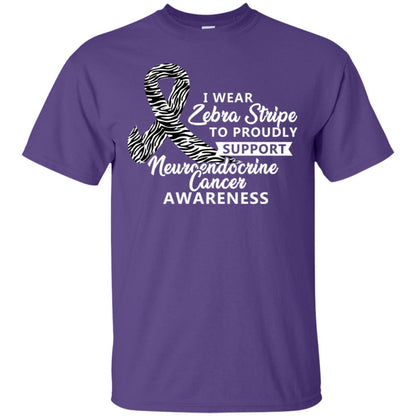I Wear Zebra Stripe To Proudly Support Neuroendocrine Cancer Awareness Shirt Purple