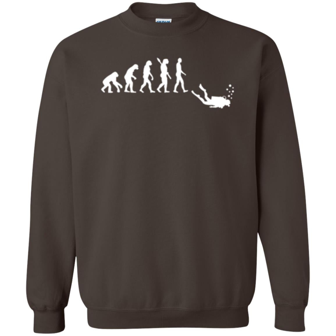 Evolution Of Man Funny Scuba Diving T-shirt Dark Chocolate