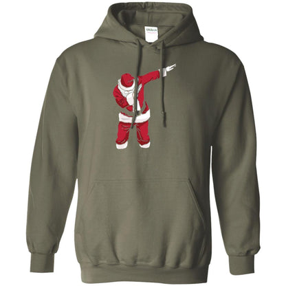 Christmas T-shirt Dabbing Santa Military Green