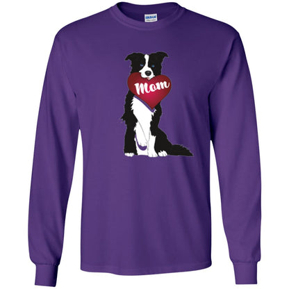 Dog Lover T-sshirt Border Collie Fetching Valentine Heart Purple