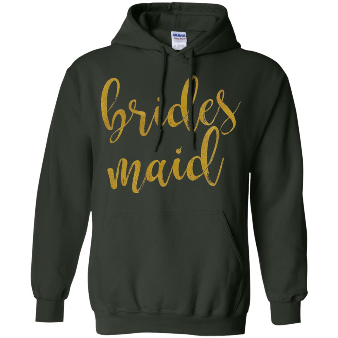 Bridesmaid Gold Glitter Bridal Shower T-shirt Forest Green