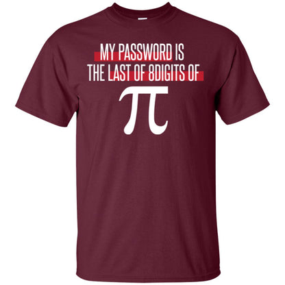 Pi Day T-shirt My Password Is The Last Of 8digits Of Pi Maroon