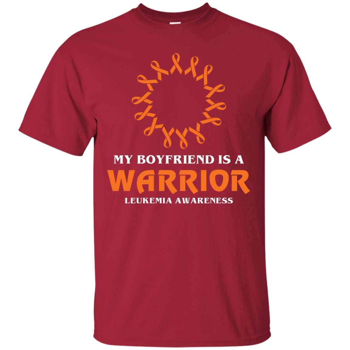 My Boyfriend Is A Warrior Leukemia Awareness T-shirt Cardinal