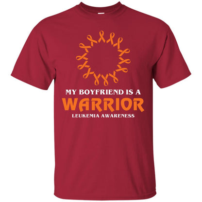My Boyfriend Is A Warrior Leukemia Awareness T-shirt Cardinal