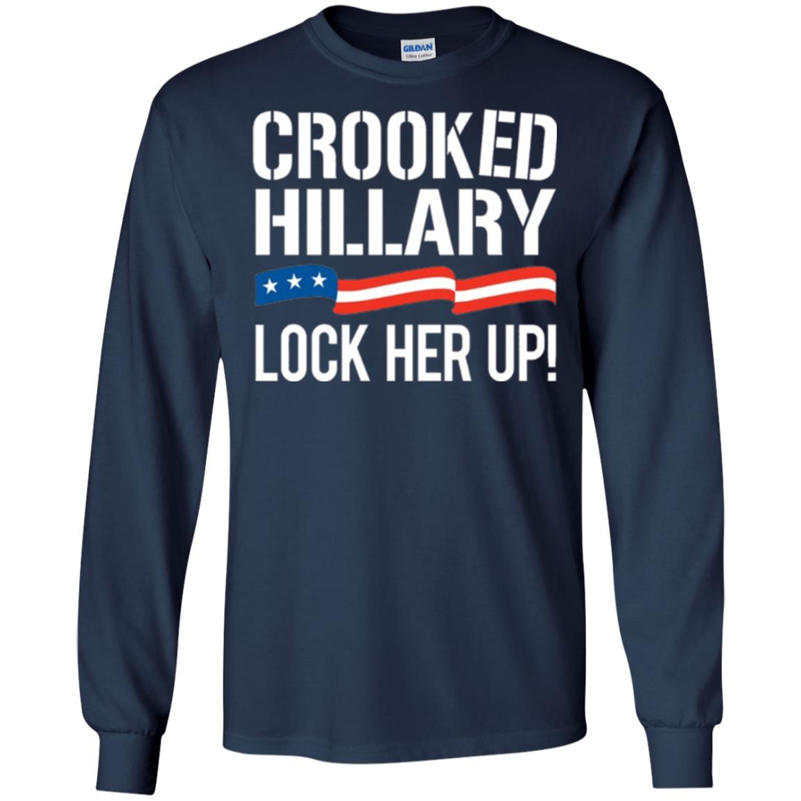 Crooked Hillary Lock Her Up T-shirt Navy