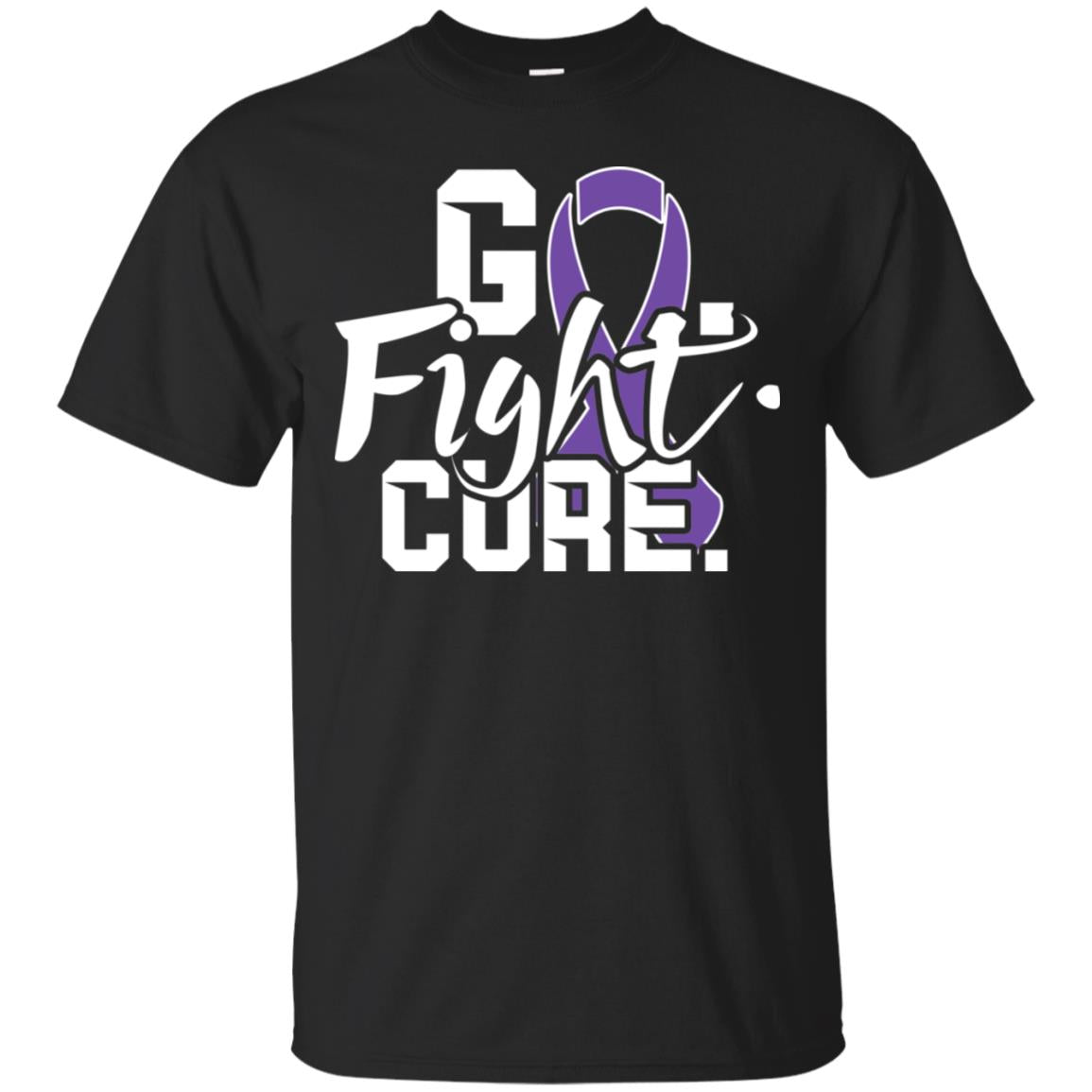 Pancreatic Leiomyosarcoma Awareness Go Fight Cure Purple Ribbon Shirt Black