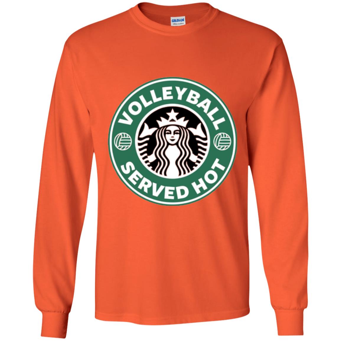 Volleyball Lovers T-shirt Served Hot Orange