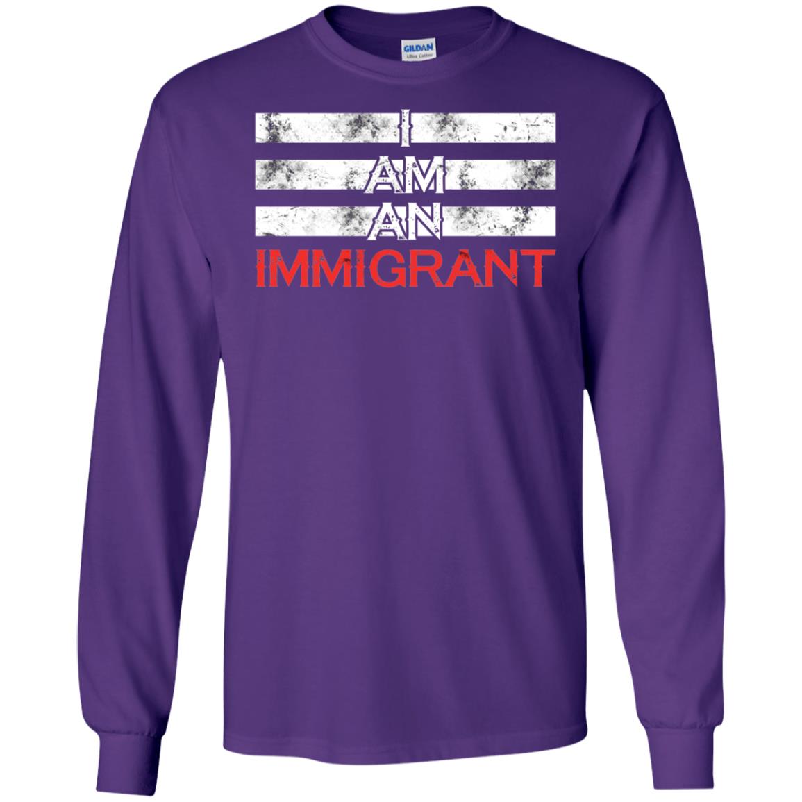 Migrant T-shirt I Am An Immigrant Purple