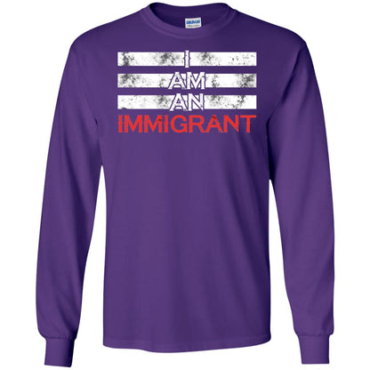 Migrant T-shirt I Am An Immigrant Purple