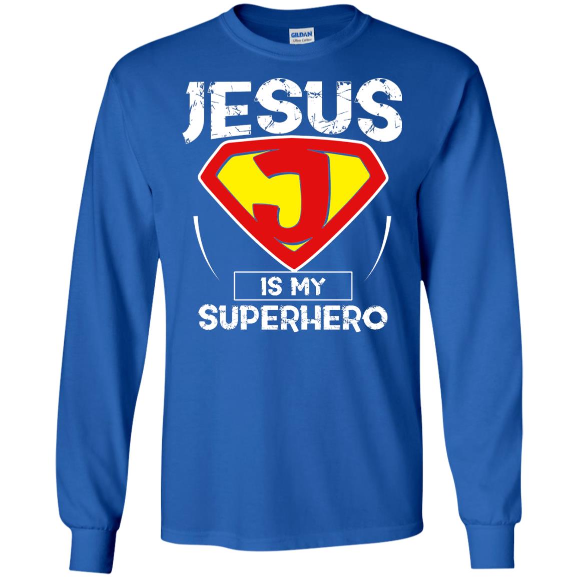 Jesus Is My Superhero Christian Movie Fan T-shirt Royal