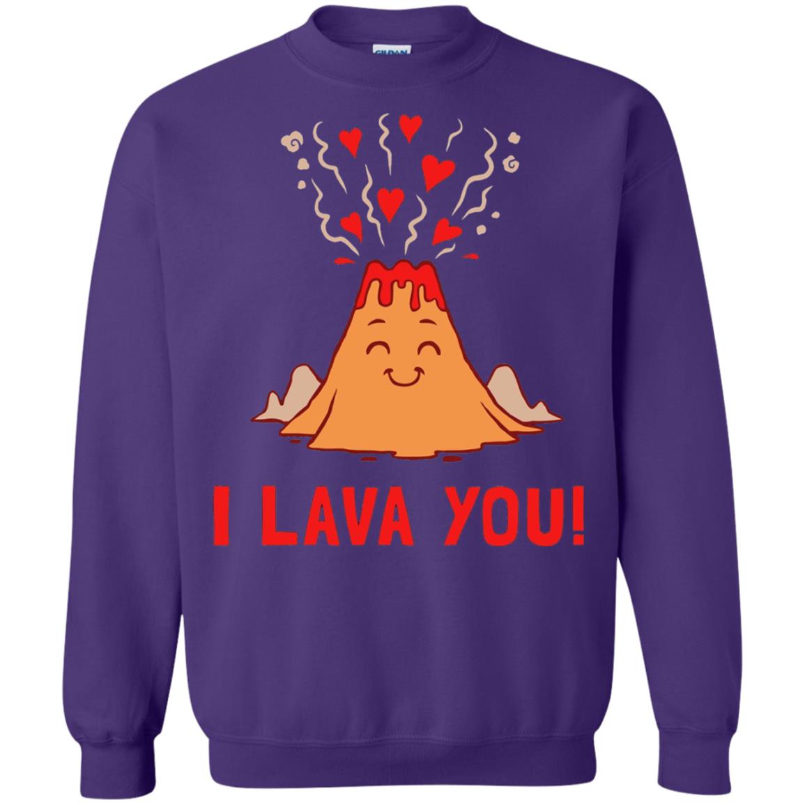 Funny Volcano Valentines Love T-shirt I Lava You T-shirt Purple