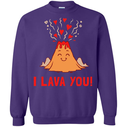 Funny Volcano Valentines Love T-shirt I Lava You T-shirt Purple