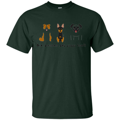 Puppy Bowl Football Funny Dog T-shirt Forest Green