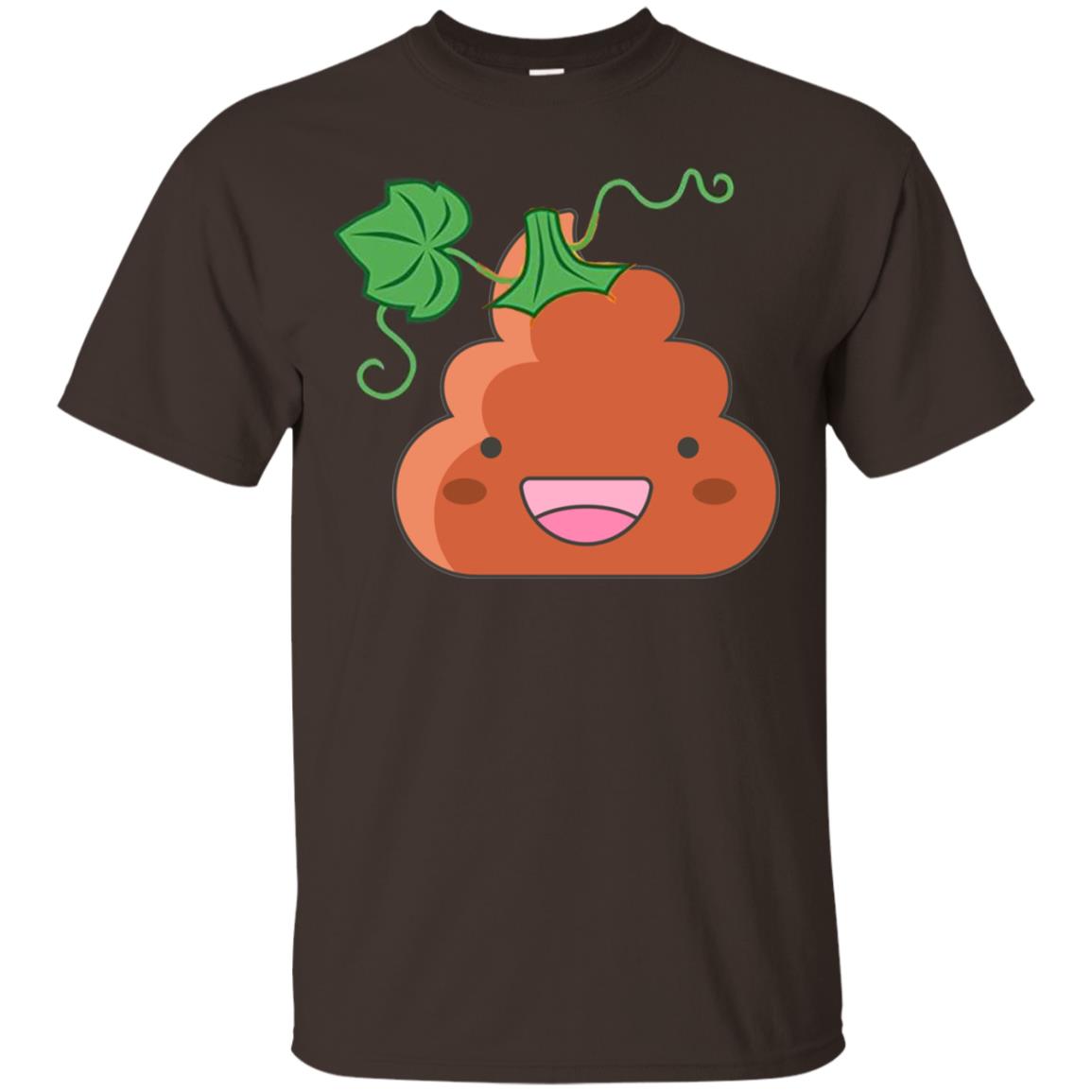 Poop Emoji Pumpkin Funny Halloween T-shirt Dark Chocolate