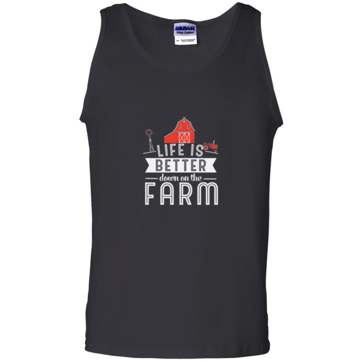 Life Is Better Down On The Farm Farmer T-shirt Black
