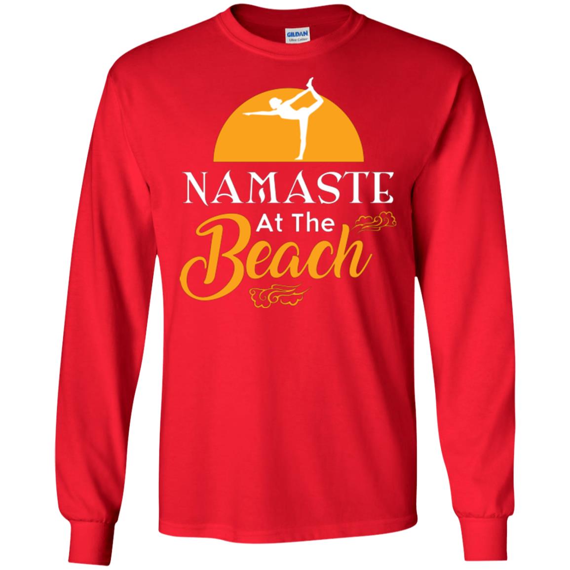 Yoga Lover T-shirt Namaste At The Beach Red