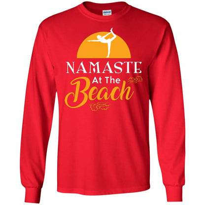 Yoga Lover T-shirt Namaste At The Beach Red