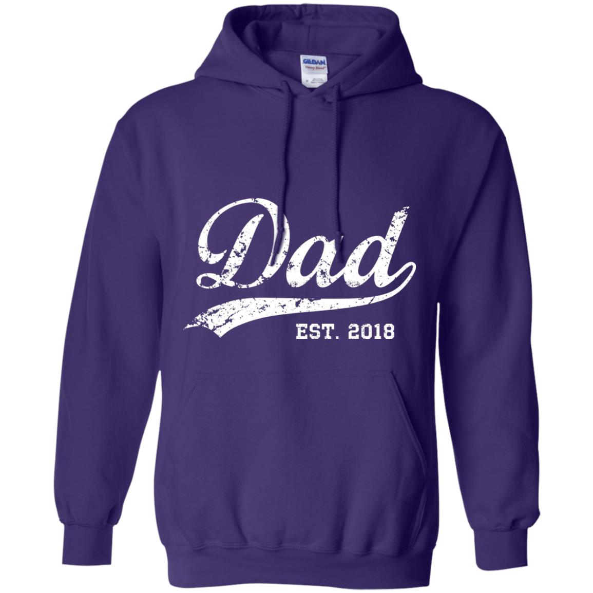 Dad Est. 2018 Vintage New Dad Daddy T-shirt Purple