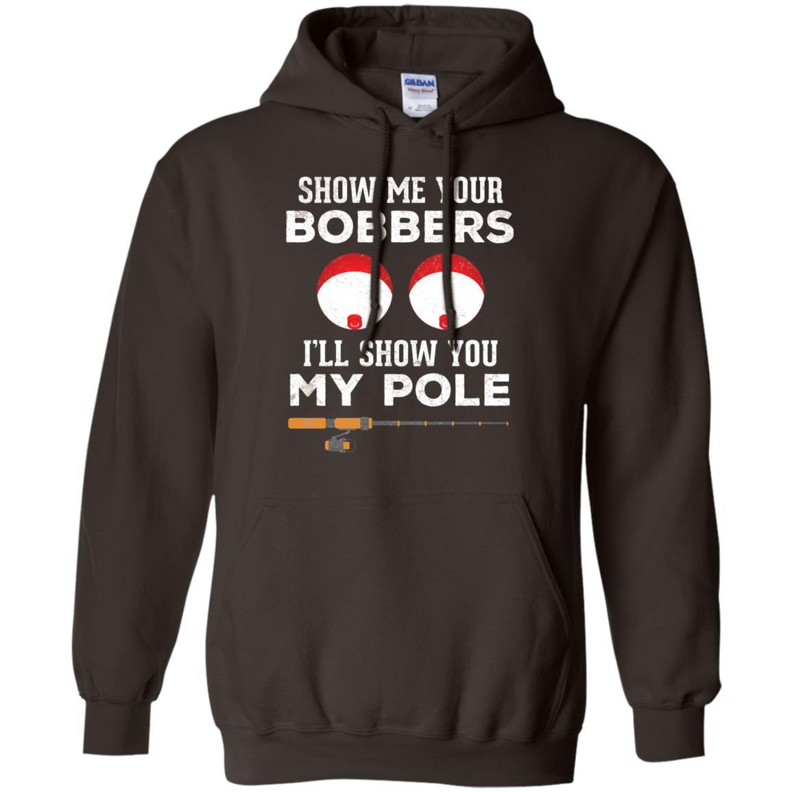 Fisherman T-shirt Show Me Your Bobbers Dark Chocolate