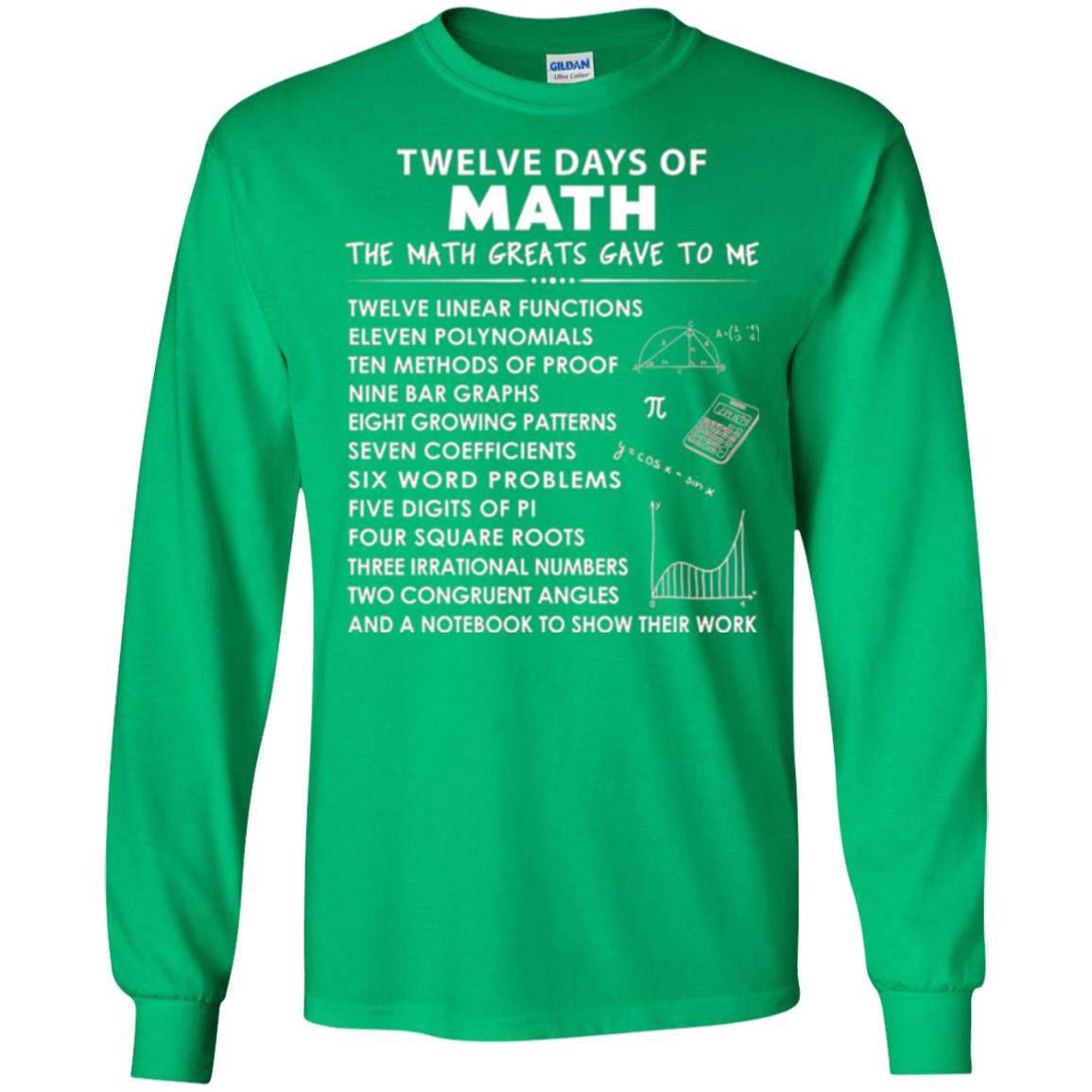 Math T-shirt Twelve Days Of Math Irish Green