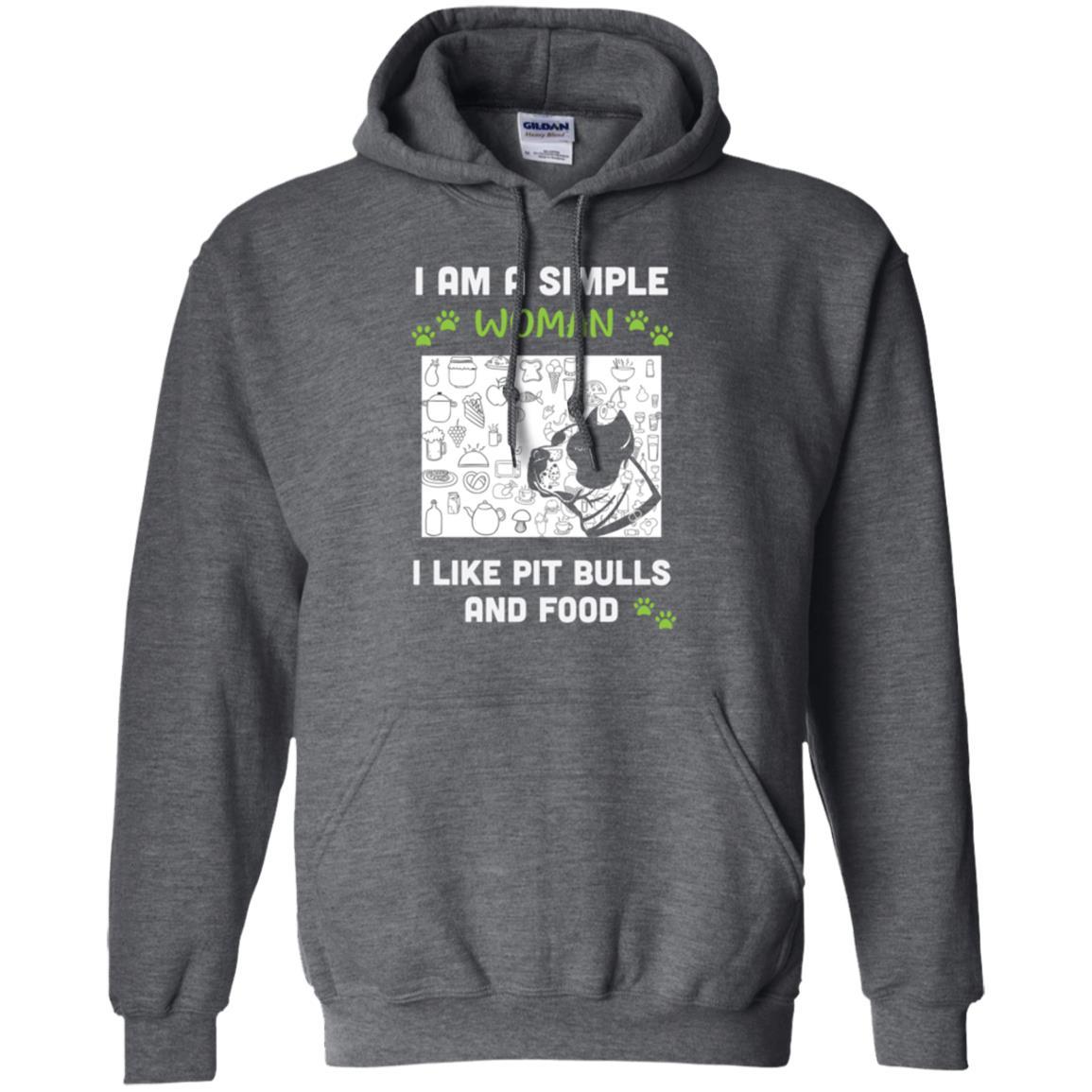 Pitbull Lover T-shirt I Am A Simple Woman I Like Pit Bulls Dark Heather