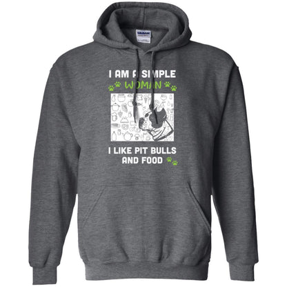 Pitbull Lover T-shirt I Am A Simple Woman I Like Pit Bulls Dark Heather