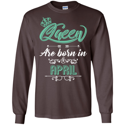 Brithday T-Shirt Queen Are Born In April Dark Chocolate