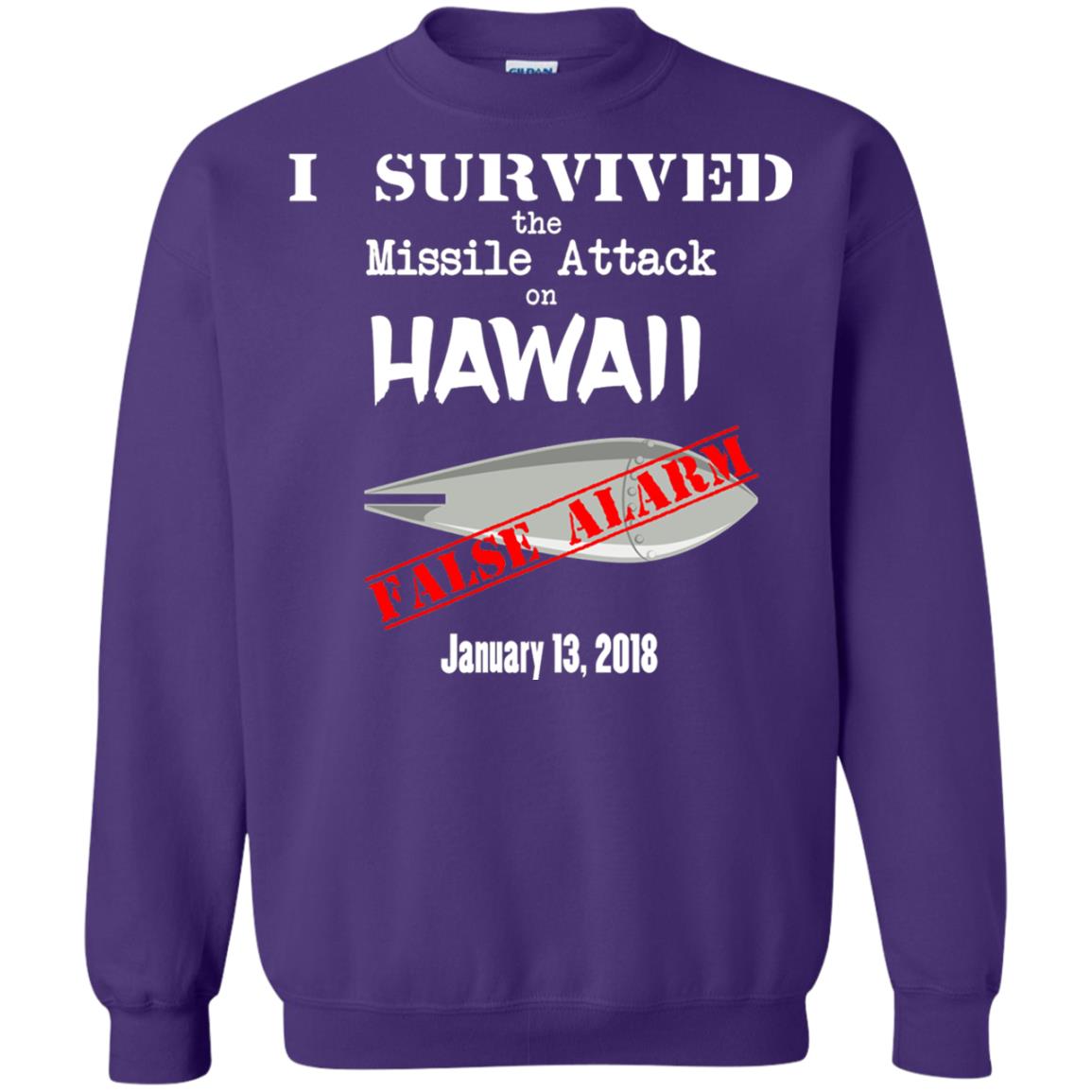 Hawaii Missile Attack Survivor False Alarm T Shirt Purple