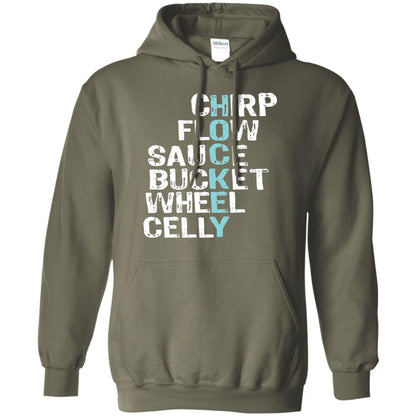 Eat Sleep Hockey Flow Celly Sauce Bucket Flow Wheel Shirt Military Green