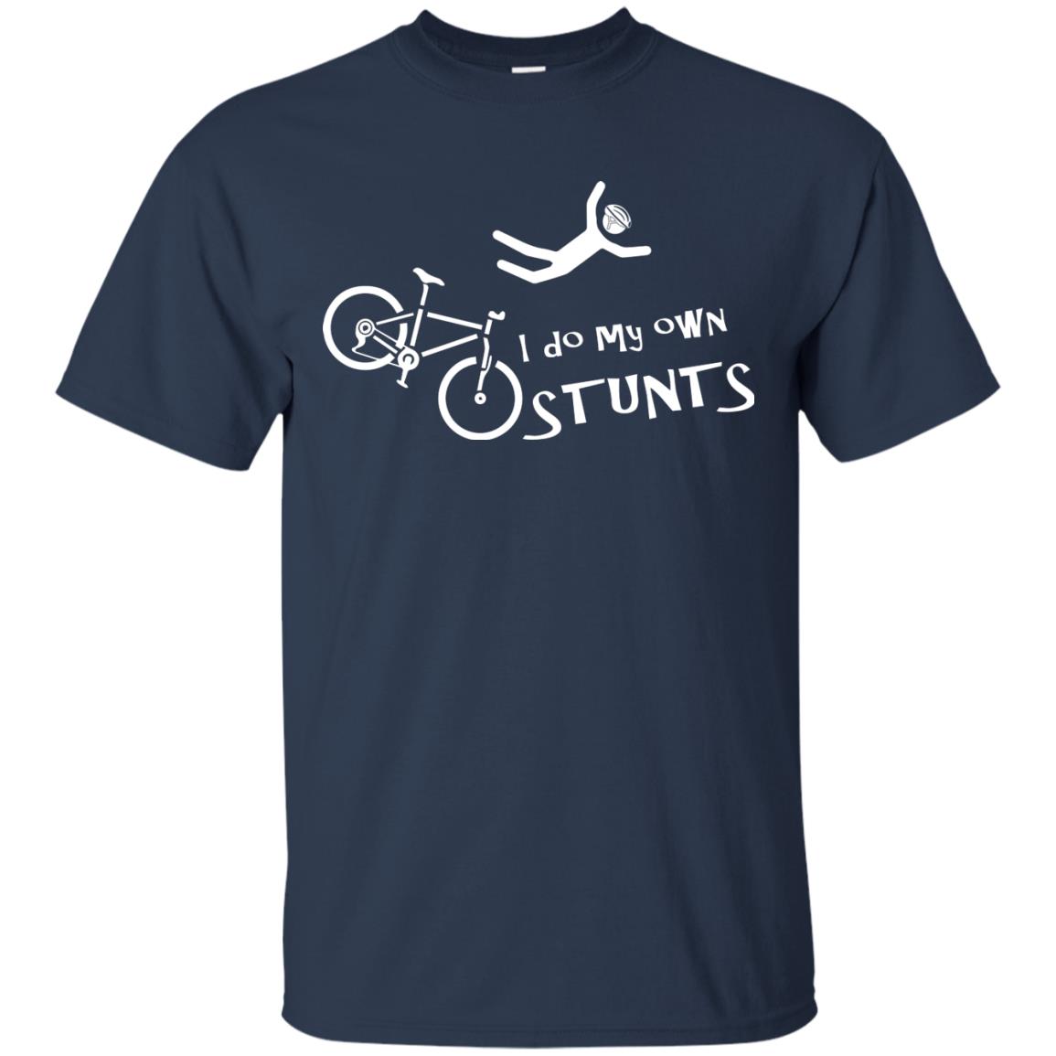 Biker T-shirt I Do My Own Stunts Navy