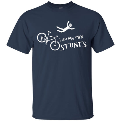 Biker T-shirt I Do My Own Stunts Navy