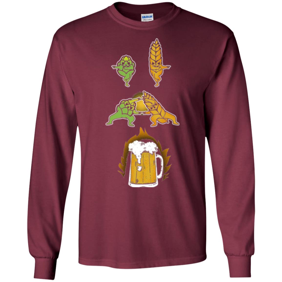 Hop And Malt Fusion To Beer Funny Beer Lover T-shirt Maroon
