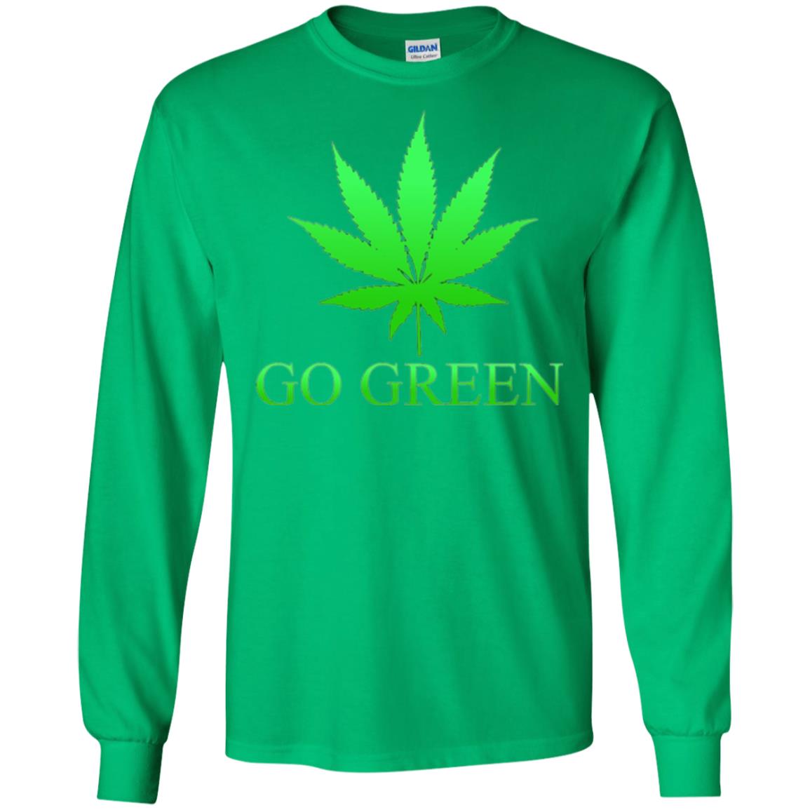 Go Green Weed T Shirt Marijuana Leaf Irish Green