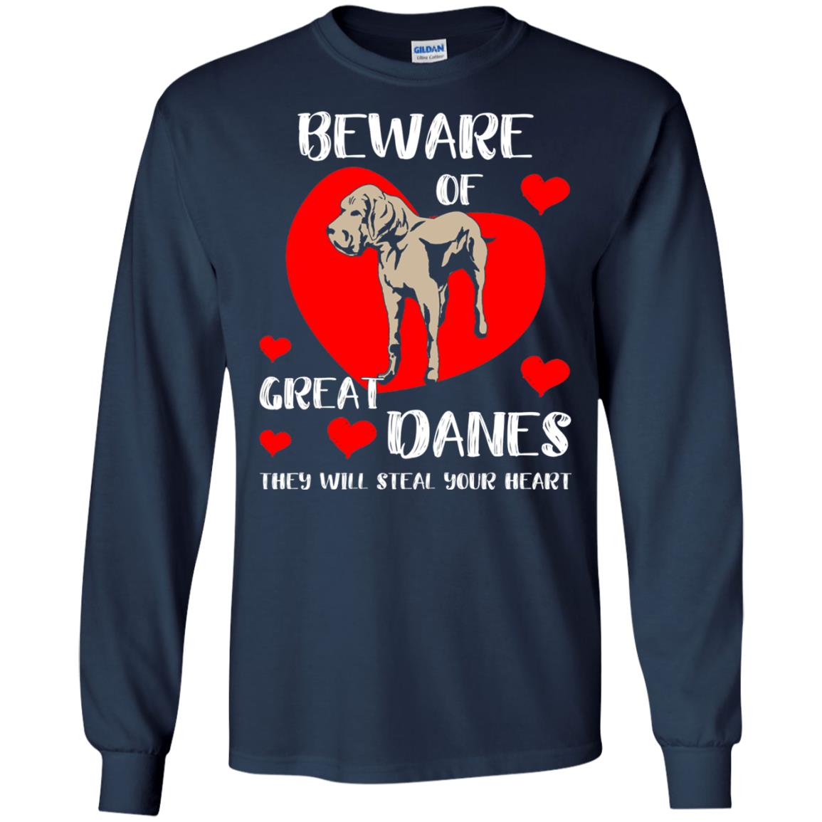 Beware Of Great Danes They Will Steal Your Heart Cute Shirt Navy