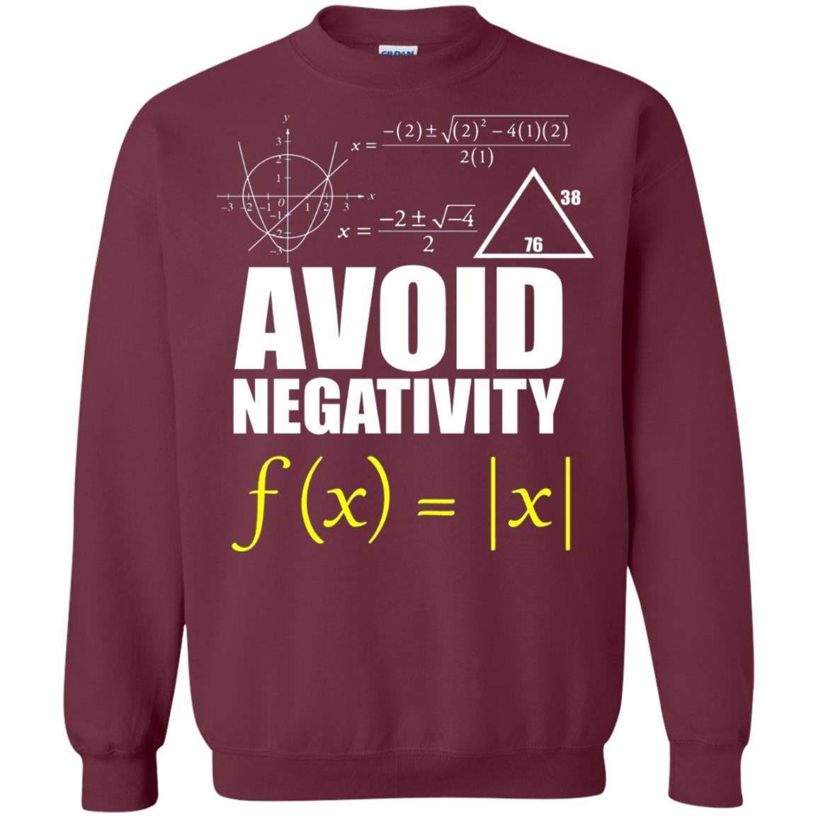 Avoid Negativity Math Teacher T-shirt Maroon