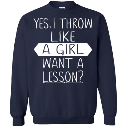 Softball T-shirt Yes I Throw Like A Girl Want A Lesson Navy