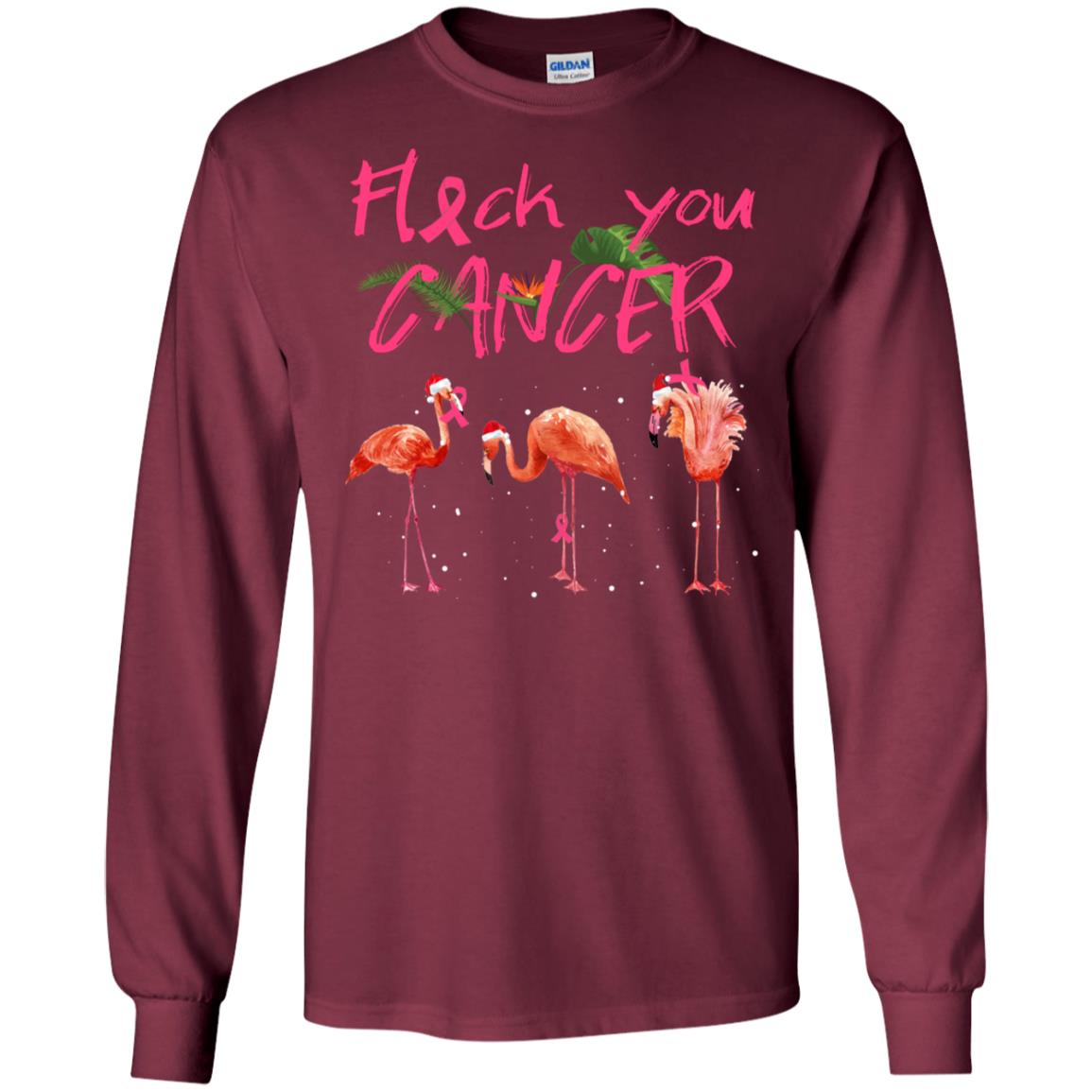 Flock You Cancer Breast Cancer Awareness Gift Shirt Maroon