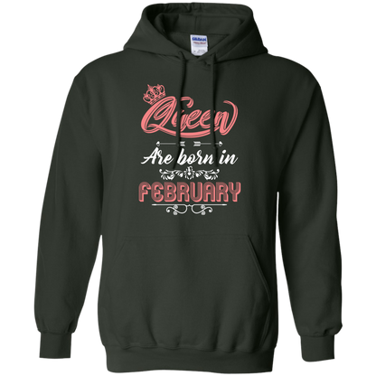 Brithday T-Shirt Queen Are Born In February Forest Green