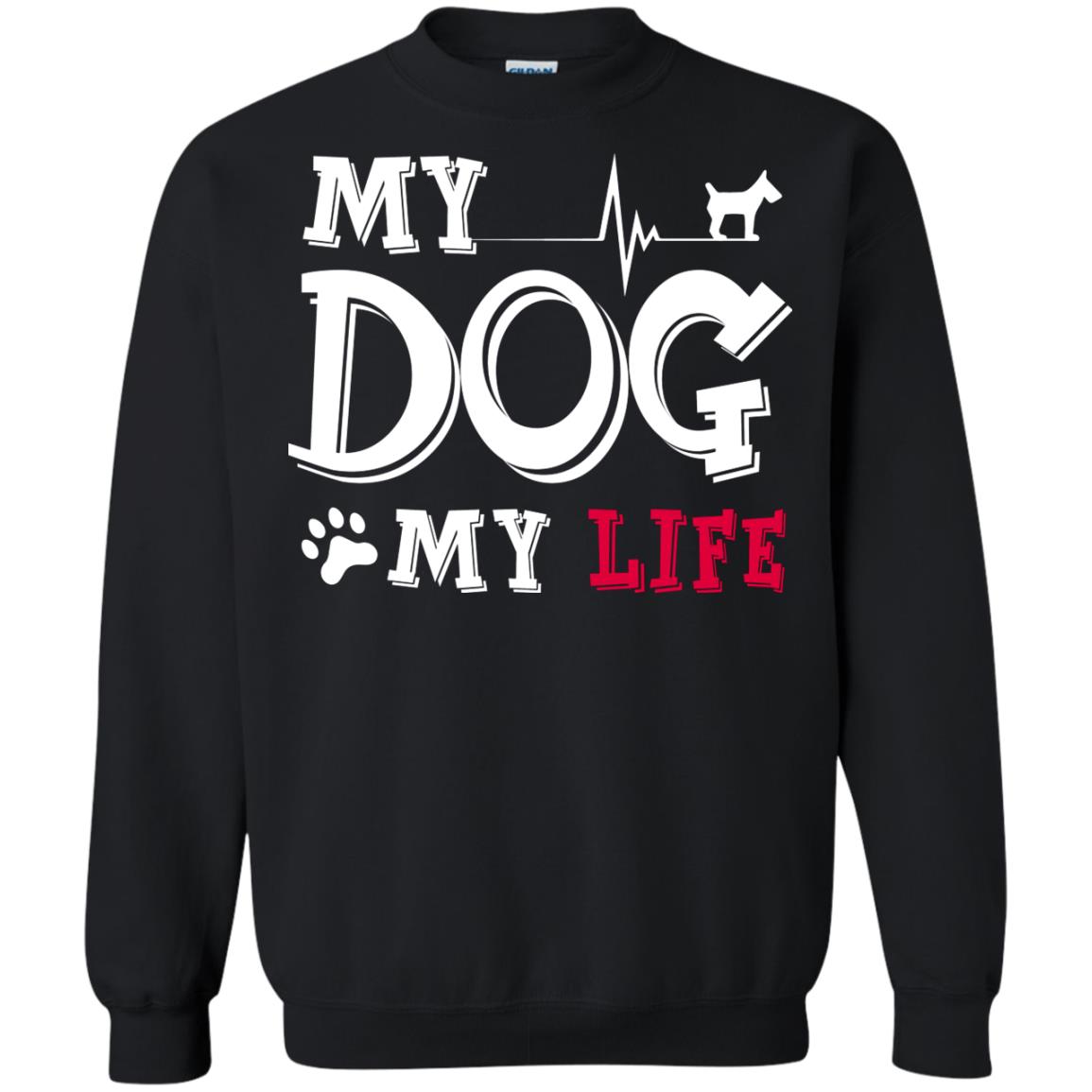 Dog Lovers T-shirt My Dog My Life Black