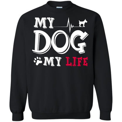 Dog Lovers T-shirt My Dog My Life Black