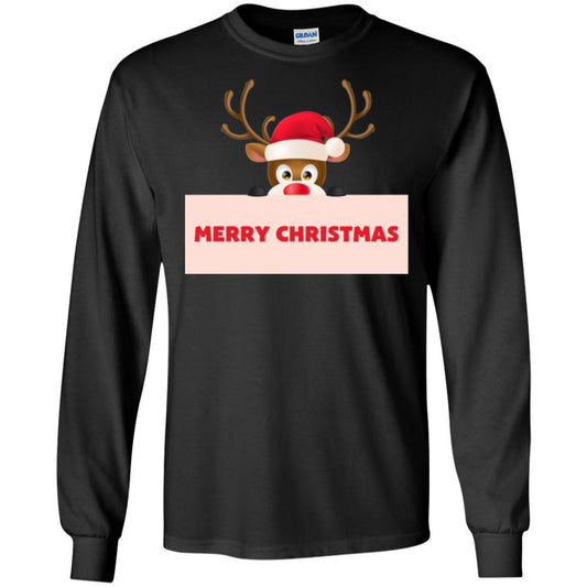 Christmas T-shirt Reindeer Merry Christmas T-shirt Black