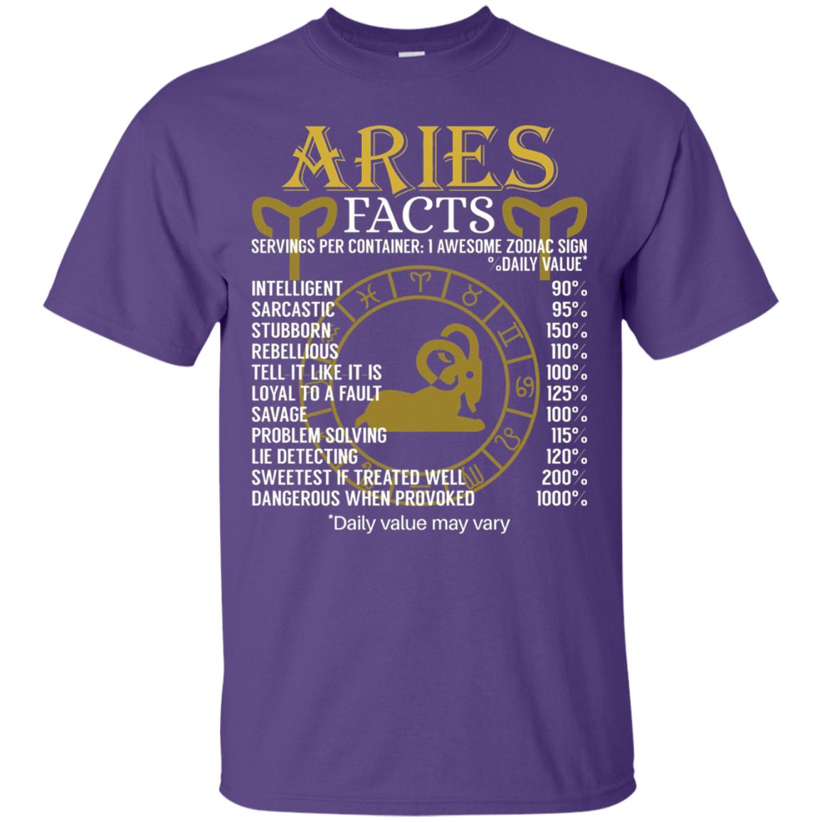 Aries Facts Zodiac Sign T-shirt Purple