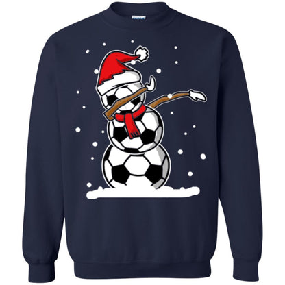Christmas T-shirt Dabbing Snowman Soccer Navy