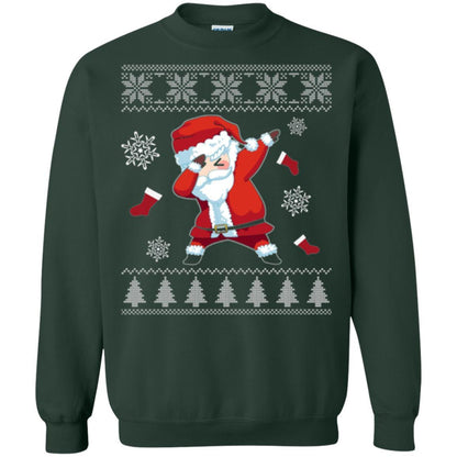 Christmas T-shirt Dabbing Santa Claus Forest Green