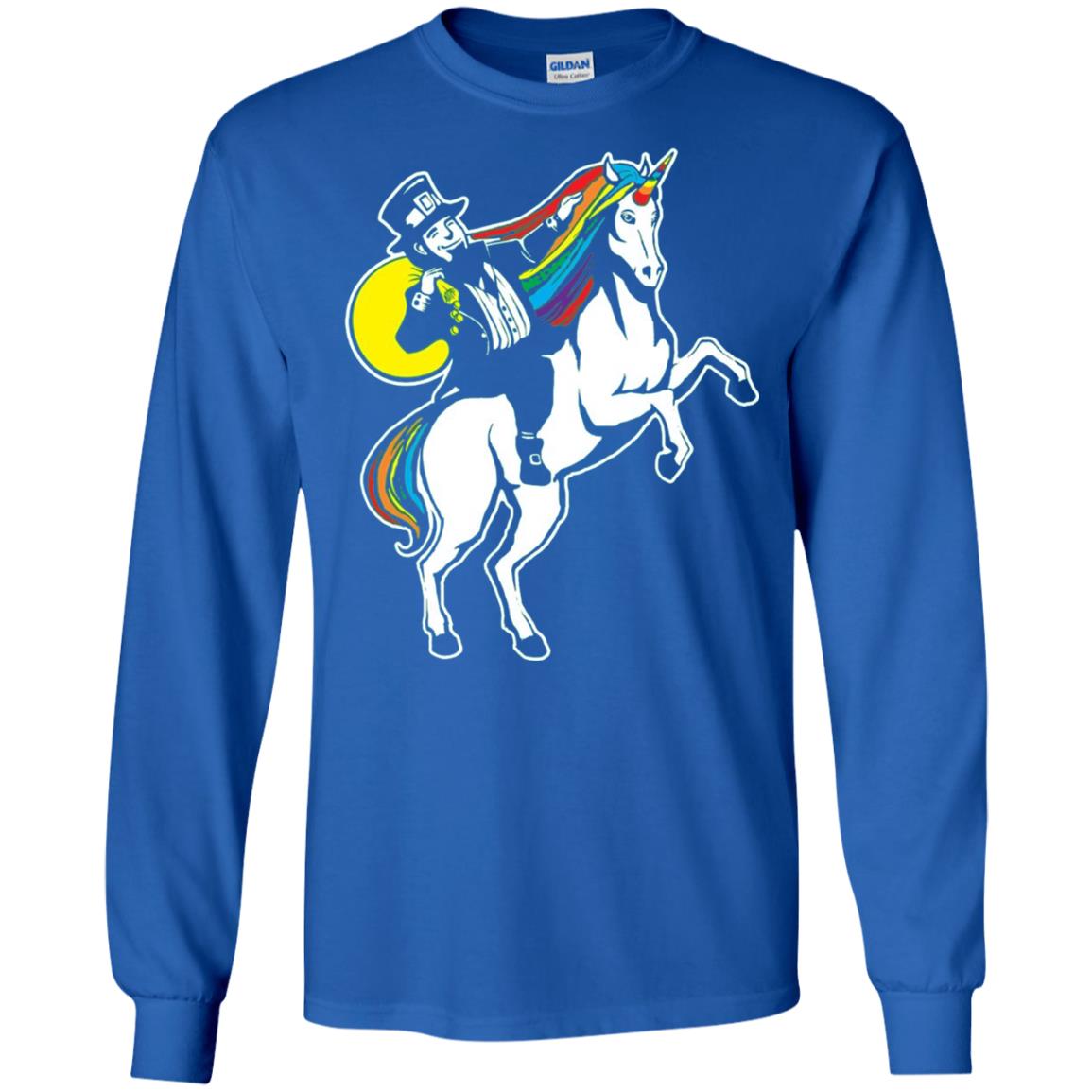 St Patrick Day Lepricorn Leprechaun Riding Unicorn T-shirt Royal