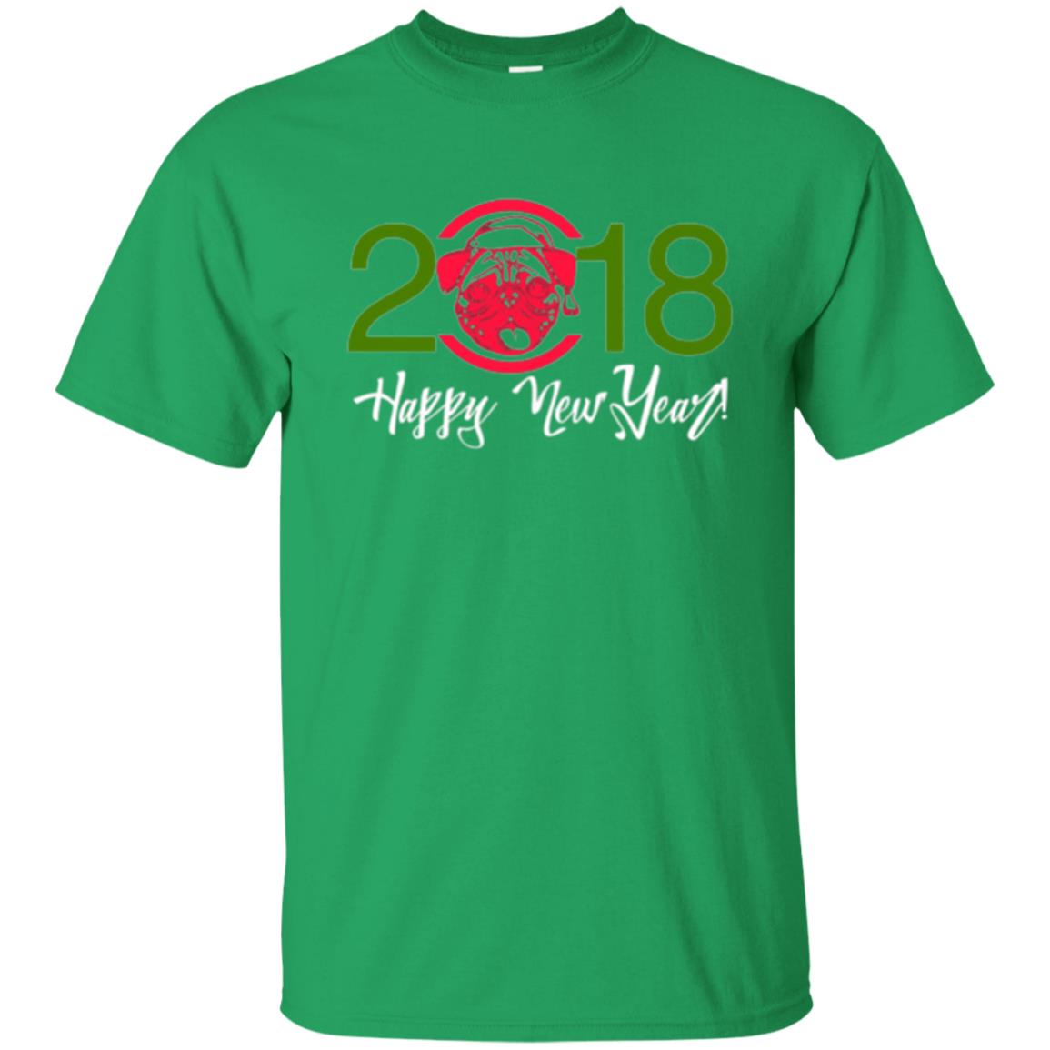 Dog Lovers T-shirt Happy New Year 2018 Irish Green